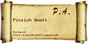 Pinzich Anett névjegykártya